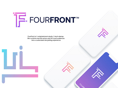 FourFront gradient logo logo design logodesign modern startup technology