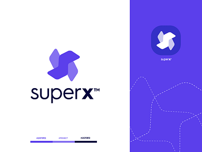 superx design gradient letter logo logo design logodesign modern purple startup technology