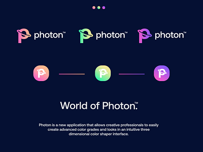 Photon - logo branding gradient logo logo design modern photo photography technology