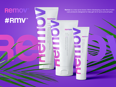 Remov - logo acne branding design gradient logo logo design logodesign modern packaging packaging design skincare startup technology