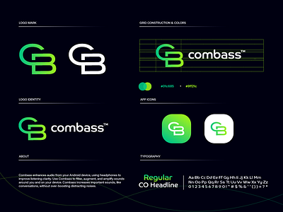 combass branding design gradient green logo logo design logodesign modern startup technology