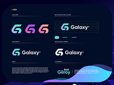 galaxy blue design gradient letter logo logo design logodesign modern startup technology