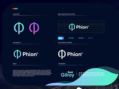 Phion design gradient logo logo design logodesign modern technology