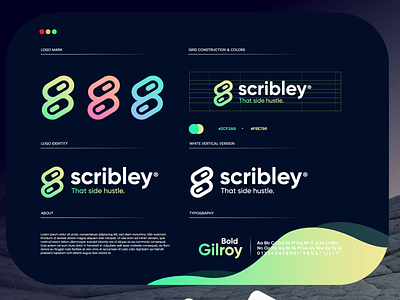 Scribley design gradient letter logo logo design logodesign modern startup technology