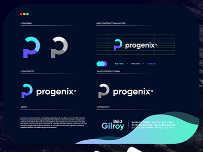 progenix design gradient letter logo logo design logodesign modern startup technology