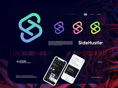 SideHustle branding design gradient logo logo design logodesign modern technology ui