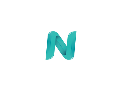 N letter blue gradient icon letter logo logodesign modern technology