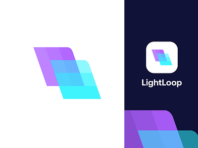 LightLoop blue design gradient letter logo logo design logodesign modern purple technology