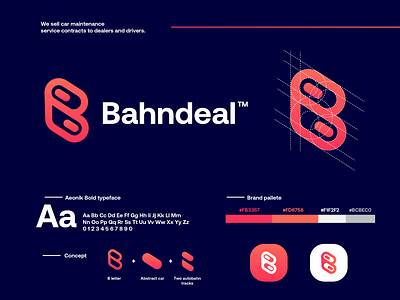 Bahndeal automotive design gradient letter logo logo design logodesign modern technology