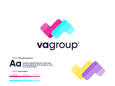 vagroup blue design logo logo design logodesign modern technology vector