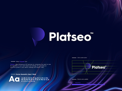 Platseo gradients logo logo design seo technology