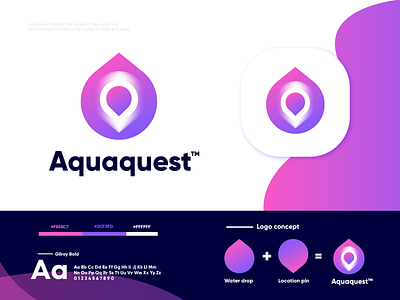 Aquaquest design location logo logo design technology water