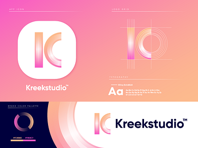 Kreekstudio gradient logo logo design modern studio technology