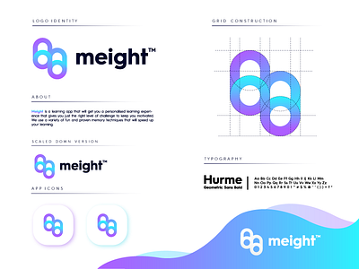 meight blue design gradient letter logo logo design logodesign modern startup technology