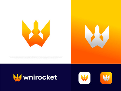 Modern W letter logo design wnirocket abstract app icon brand identity branding colorful creative logo agency logo design logo designer logos logotype modernism n o p q r s t u v w x y z pattern popular rocket technology w letter logo