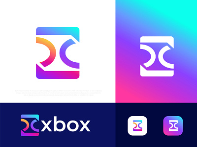 X Box Logo Design for xbox abstract app icon arrow logo box logo brand identity branding design gradient illustration logo logo design branding logo designer logodesign logotype modern logo professional logo designer right mark typography up mark x logo mark