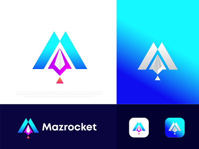 (M+Rocket ) letter logo design Mazrocket abstract app icon brand identity branding colorful creative logo logo agency logo design logo designer logos logotype m letter logo n o p q r s t u v w x y z pattern plan popular rocket technology