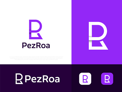 (P+R) Modern Letter mark logo for PezRoa