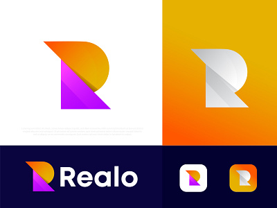 Realo Modern Logo । R logo । R letter mark