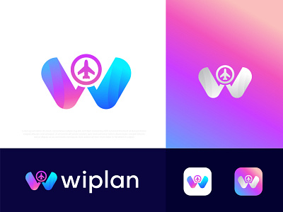 Modern W letter logo design wiplan abstract app icon brand identity branding colorful creative gradient logo agency logo design logo designer logos logotype modernism n o p q r s t u v w x y z pattern popular rocket technology typography w letter logo