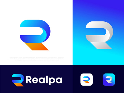 Realpa Modern Logo । R logo । R letter mark abstract app icon best logo designer portfolio brand identity brand identity design branding business corporate gradient illustration logo logo designer logo icon symbol logo mark logotype modern logo r r logo technology typography