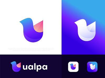 Modern U letter logo design for ualpa
