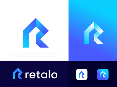 Modern R letter logo design for retalo abstract app icon best logo designer portfolio brand identity brand identity design branding business corporate gradient illustration logo logo designer logo icon symbol logo mark logotype modern logo r r logo technology typography