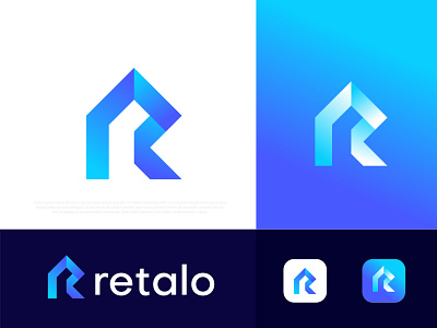 Modern R letter logo design for retalo