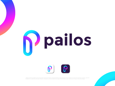 Modern colorful P letter logo / app icon