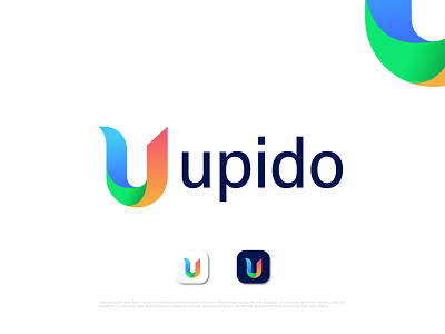 Modern colorful u letter logo for upido