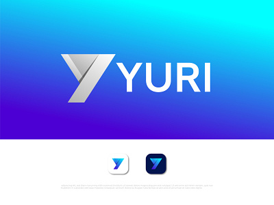 Modern Y letter logo for YURI abstract agency brand identity branding business design illustration logo logo designer logotype motion graphics technology logo typography y letter y logo y mark