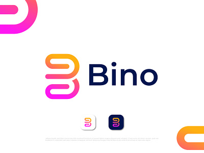 Modern minimalist B letter logo for Bino b