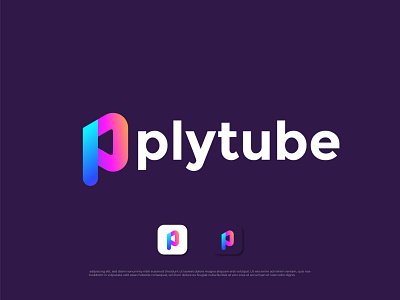Plytube modern logo । P letter logo p letter p logo play logo