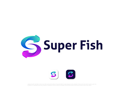 Super Fish logo design for online shop