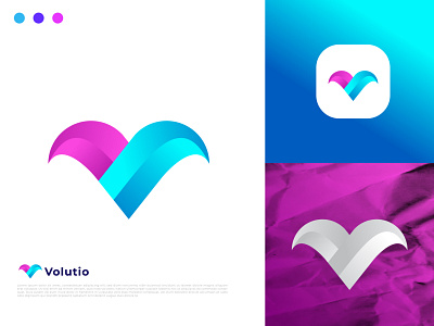 modern abstract v logo