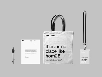 HOM2E - Branding (full case on behance) a4 architects bag bags branding letterhead logo logo design modern stationary stationery totebag