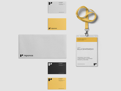 Reponos - Branding on Behance brand branding business card business cards businesscard cards identity logo rope stationay stationery yellow