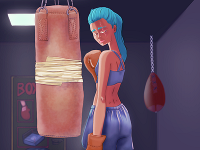 Boxing Girl box girl illustration sketch