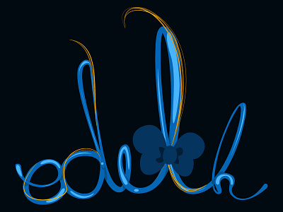 Edith logo blue bow edith font logo script spline typo