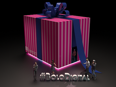 Bolo digital Render 3d bolo gift box hashtag lighting liverpool render