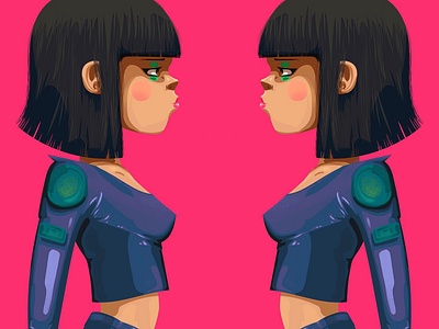 Neon Badass Girl character girl illustrator love neon pink vectors