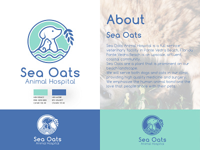 Brand Identity & Visual Guidelines "Sea Oats - Animal Hospital" brand identity design brand style guide logo logo design visual guidelines