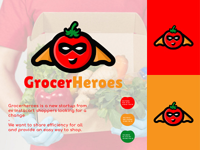 Grocer Heroes - Logo & Brand identity brand identity design brand style guide branding corporate identity design illustration logo logo design vector visual guidelines