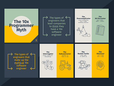 The 10x Programmer Myth - Instagram Slider branding design graphic design icons illustration instagram programming slider vector