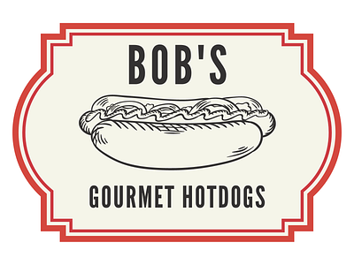 Bob's Gourmet Hotdogs Logo design icon logo typography