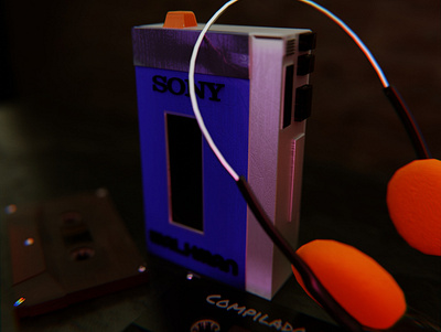 Sony Walkman. 80s 3d art 80s b3d blender3d design products