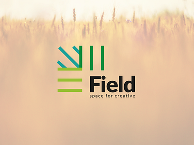 Field - space for creative agency brand creative field lines logotype nature space