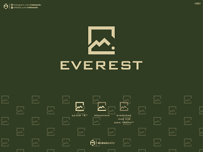 Everest Logo apparel brand design brand identity branding design everest flat icon illustration logo minimal modern monogram monogram logo mountain mountain logo vector