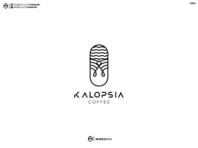 Kalopsia Coffee branding design flat illustration logo minimal monogram monogram logo vector