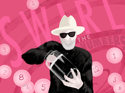 Swirl the Numbers: David Lynch adobe fresco fan art illustration portrait